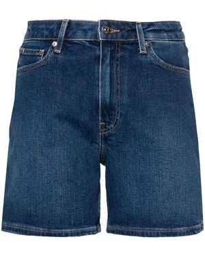 Tommy Hilfiger Logo-Embroidered Denim Shorts - Blue