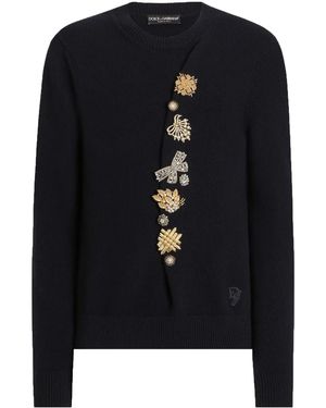 Dolce & Gabbana ブローチ セーター - ブラック
