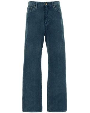 Miu Miu Pantalones con parche del logo - Azul