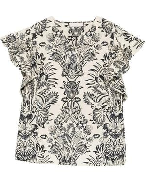 Ulla Johnson Top Severine Con Estampado Floral - Blanco