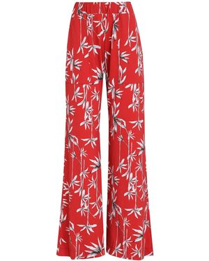 Brigitte Bardot Bamboo-Print Flared Beach Cover-Up Trousers