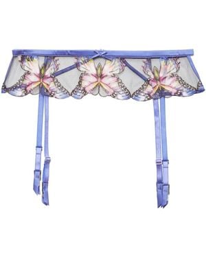 Fleur du Mal Liguero Con Mariposa Bordada - Azul