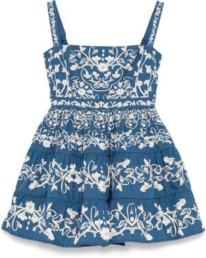 Agua Bendita Cotton Dress - Blue