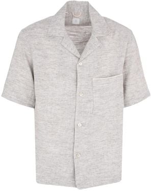 Eleventy Short-Sleeve Collared Shirt - White