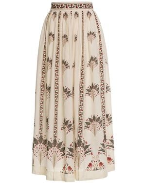 Agua Bendita Tangelo Andes Floral-Print Maxi Skirt - Natural