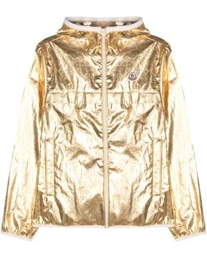 Moncler Roques Laminated Hooded Jacket - Metallic