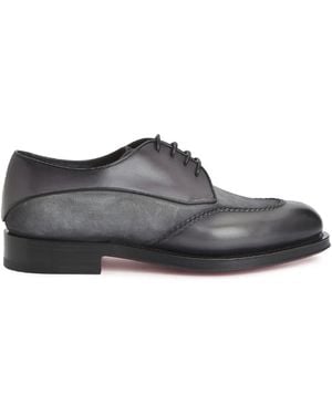 Santoni Colin Suede-Panel Derby Shoes - Brown