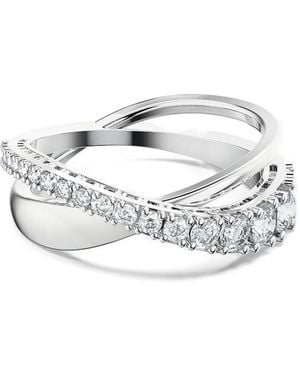 Swarovski Hyperbola Ring Met Kruisend Design - Wit