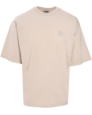 A PAPER KID Logo-Print T-Shirt - Natural