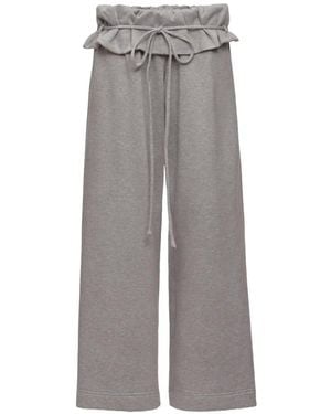 Magda Butrym Ruffled Drawstring-Waist Track Trousers - Grey