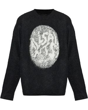 AllSaints Graphic Crew Neck Knitwear - Black