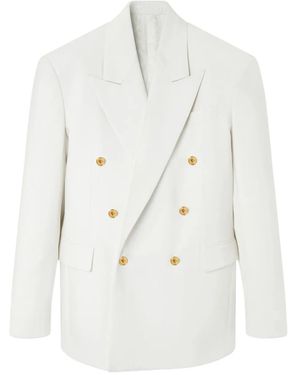 Versace Double-Breasted Button-Up Jacket - White