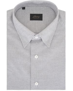 Brioni Chemise À Boutonnière Sur Le Devant - Grey