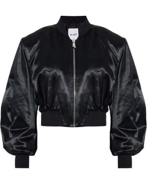The Attico Zip-Up Bomber Jacket - Black