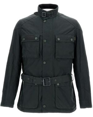 Barbour Blackwell Belted Waxed Jacket - Gray