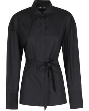 FEDERICA TOSI Belted Open-Back Shirt - Black