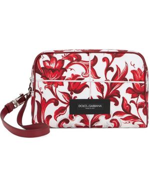 Dolce & Gabbana Majolica-Print Essenza Poplin Handbag - Red