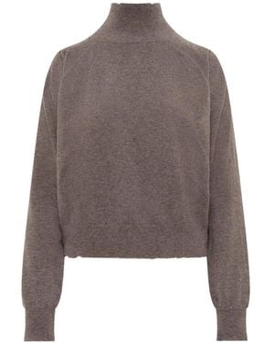 Maison Margiela Lived-In Knitwear Turtleneck - Brown