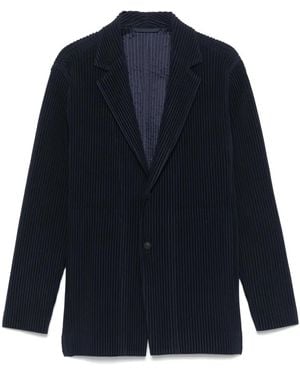 Homme Plissé Issey Miyake Plissé-Effect Blazer - Blue