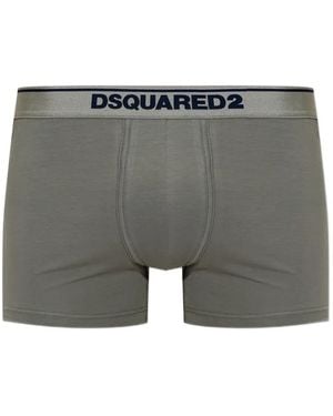 DSquared² Logo-Waistband Boxer Briefs - Grey