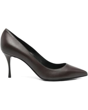 Sergio Rossi Pointed-Toe Leather Court Shoes - Black