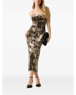 Guess Animalier Slip Dress - Natural