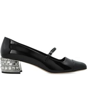 Jimmy Choo Elisa Crystal Court Shoes - Black