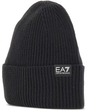 EA7 Gorro con parche del logo - Negro
