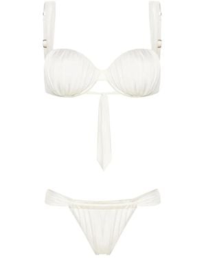 Noire Swimwear Cheeky Ruched Bikini Set - White