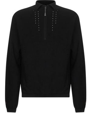 Roa Half-Zip Embellished Sweater - Black