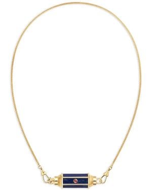 Marie Lichtenberg Collar Baby Locket Con Lapislázuli Y Rubí - Blanco