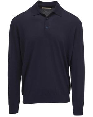 Maurizio Baldassari Point Collar Ribbed Polo Shirt - Blue