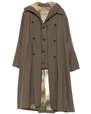 Masnada Single-Breasted Hooded Coat - Natural