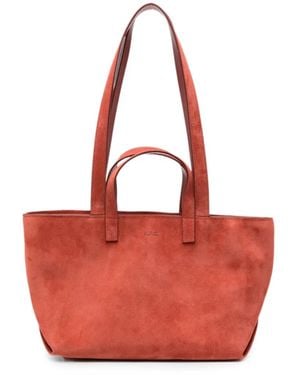 A.P.C. Suede Tote Bag - Red