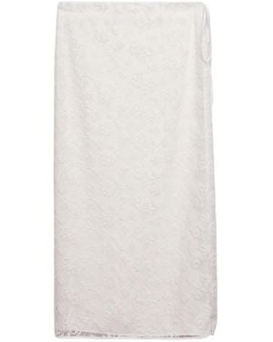 MSGM Lace Tie Maxi Skirt - White