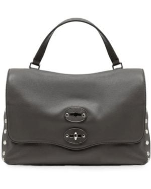 Zanellato Small Postina Leather Stud-Embellished Tote Bag - Black