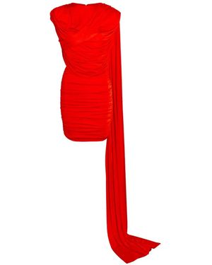The Arrivals Khara Draped Mini Dress - Red