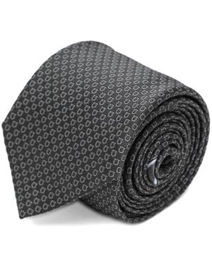 Ferragamo Corbata Con Estampado Gancini En Jacquard - Gris
