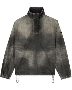 DIESEL D-Flow half-zip denim shirt - Grau