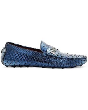 Philipp Plein Loafer Aus Pythonleder - Blau