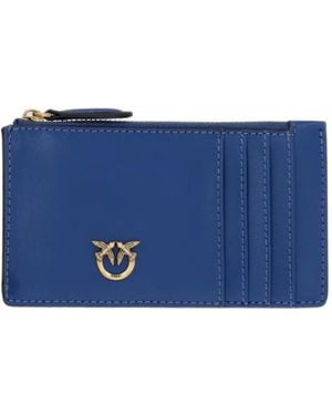 Pinko Love Birds-Hardware Zipped Card Holder - Blue
