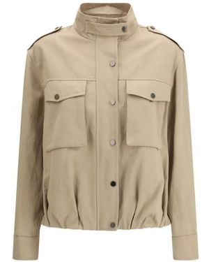 Brunello Cucinelli Pocket Button Jacket - Natural