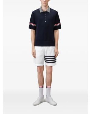Thom Browne Pantalones Cortos De Chándal Ripstop Con Motivo 4-Bar - Azul
