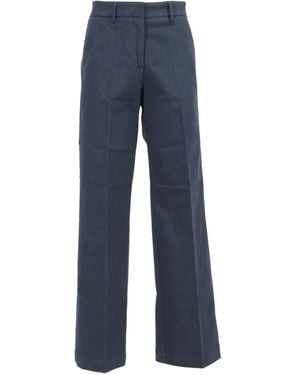 K-Way Pantalones rectos con pinzas - Azul