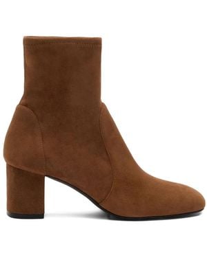 Stuart Weitzman Lucie Block-Heel Boots - Brown