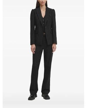 Bruuns Bazaar Pinstripe Long-Sleeve Blazer - Black