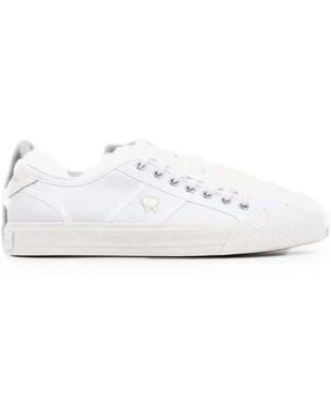 KARL LAGERFELD Logo-Patch Lace-Up Trainers - White