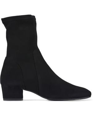 Aquatalia Stassi Square-Toe Sock Boots - Black