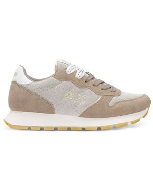 Sun 68 Ally Suede Logo Sneakers - White