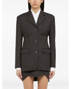 Off-White c/o Virgil Abloh Pinstriped Wool-Blend Blazer - Black